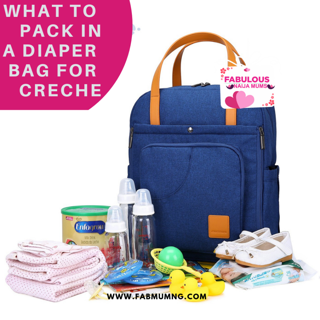 What to pack in a diaper bag for creche/fabmumng.com